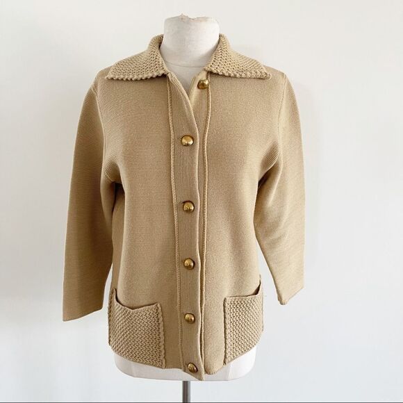 Hedy 60s Vintage Knit Cardigan Jacket Medium - Picture 1 of 8